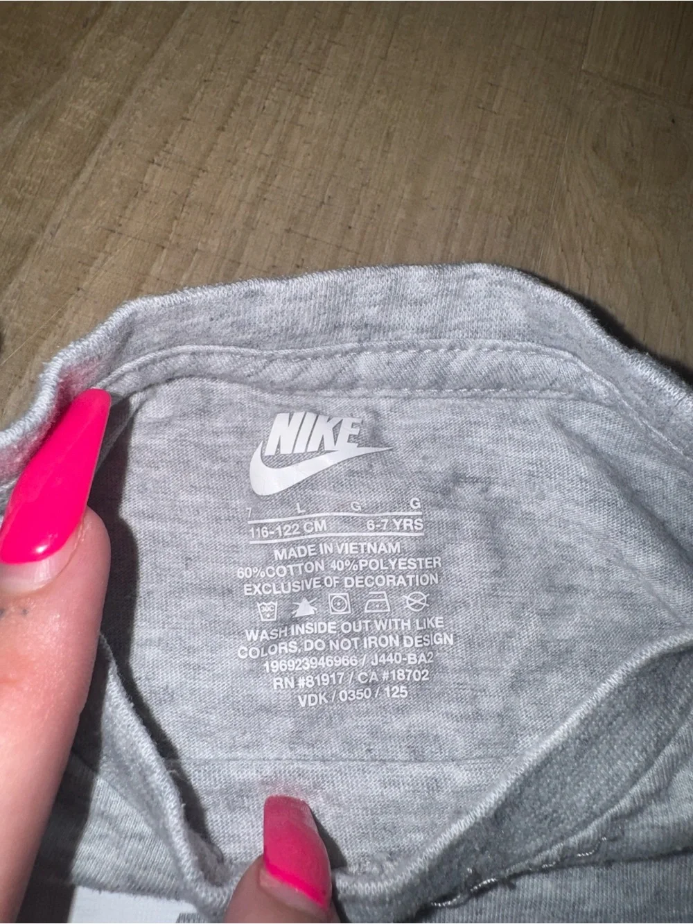 Nike Kids' Gray T-Shirt with Neon Yellow Swoosh